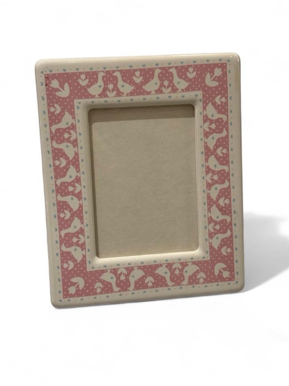 Vintage 1980s Temographics Japan Pink Duck Photo Frame | Cottagecore Nursery